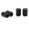 Car Motorcycle Bike Wheel 4 Pcs Black Aluminum Tire Valve Caps