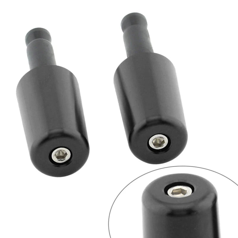Universal Motorcycle Black Handlebar Hand Grips & End Caps