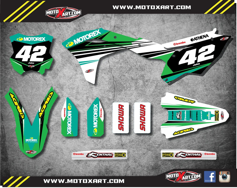 Kawasaki KXF 250 (2017-2018) STRIKE STYLE Custom Graphics Full Kit