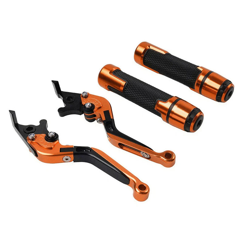 Kawasaki Z1000 ZX9R Orange Extendable Brake Clutch Lever Grip Set (2003-2006)
