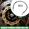 Motorcycle Brake Line 50cm Braided Hydraulic Oil Hose Black Silver Tone