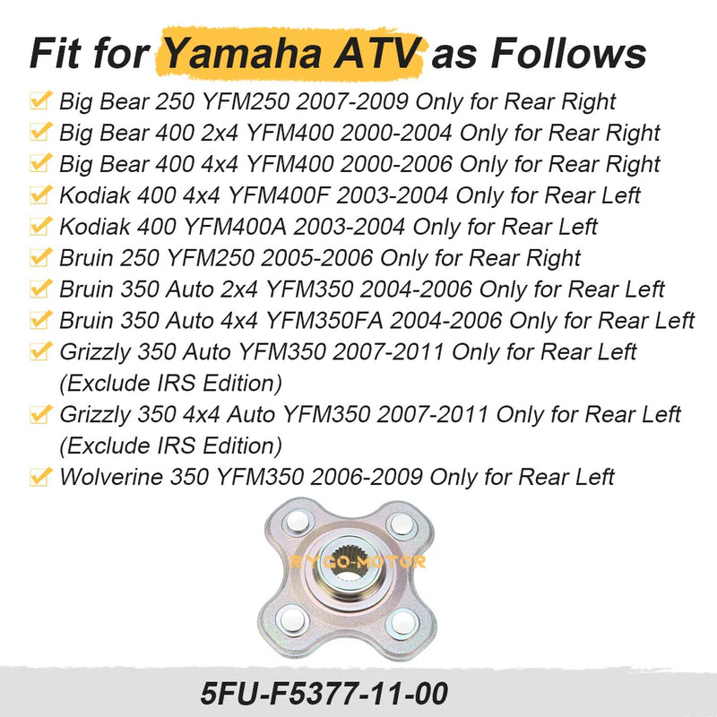 Yamaha Kodiak 400 Rear Left Wheel Hub (2003–2004)