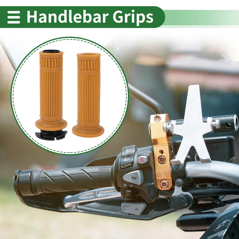 Motorcycle Grips / 7/8" 22mm / Hand Grips Cover Kit TPU Yellow Brown