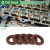Oil Seal 17x28x5mm Rotary Shaft Seal FKM Rubber Brown 5 Pcs