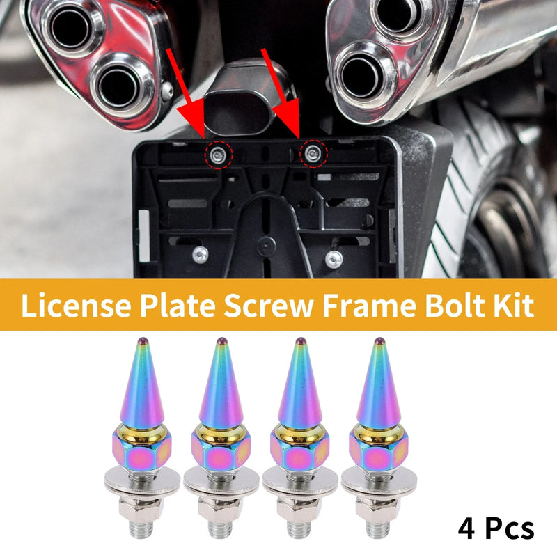 License Plate Screws Cover 54mm Multicolor 4 x Universal Motorcycle