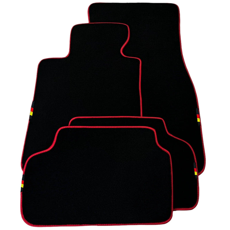 BMW 3 Series E46 Convertible with Red Trim Black Floor Mats (2000-2006)