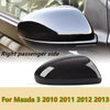 Mazda 3 Black Right Passenger Side Mirror Cover Cap No-Signal (2010–2013)
