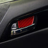 Honda Accord Red Carbon Fiber Interior Door Handle Shell Cover (2014-2017)