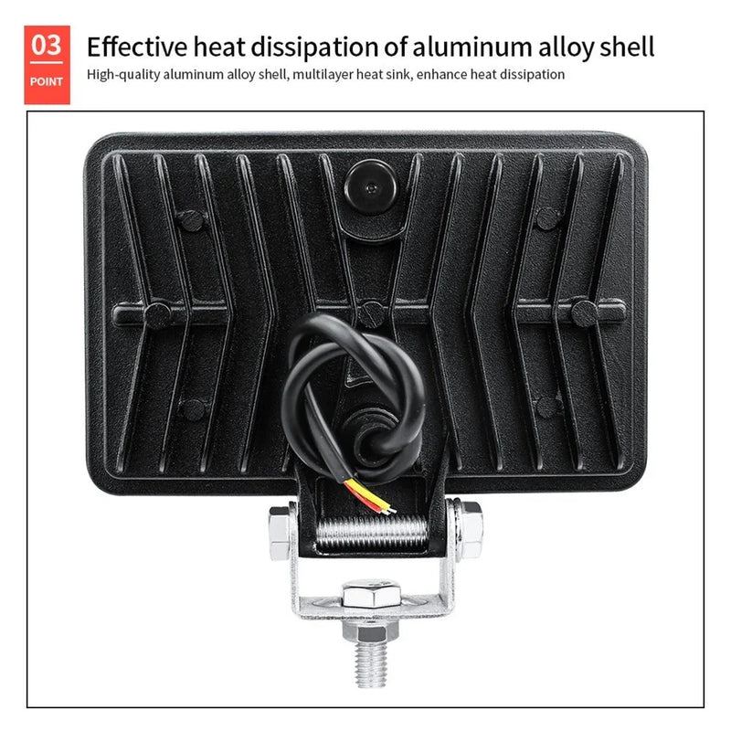 Car LED Headlights Rectangular 2 x 3x5 Inch 60W