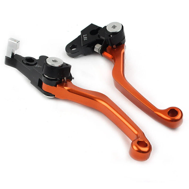 Honda XR250 XR400 Orange CNC Pivot Brake Clutch Levers (1995-2007)