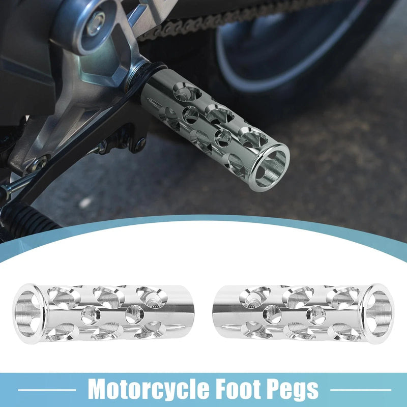 Aolly Motorcycle Rearsets / 8mm Aluminum / Footpeg Footrest Silver Tone