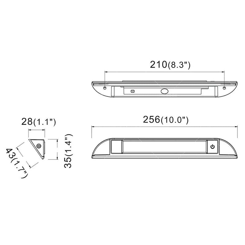 Caravan Camper Boat Marine 256mm 12V LED Awning Light Strip