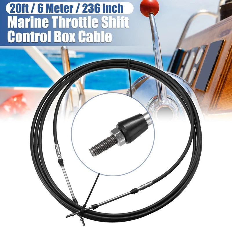 Yamaha Black 1pc 20ft 236Inch Marine Shift Remote Control Box Cable