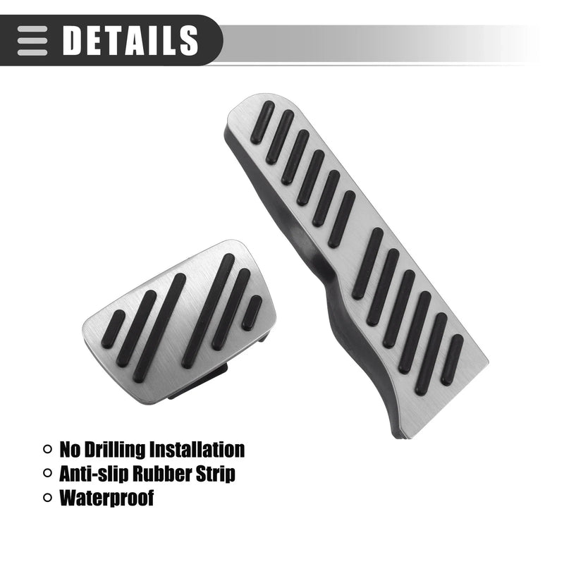 Chevrolet Camaro Black Silver Tone 1 Set Brake Accelerator Pedal Covers