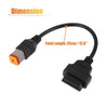 Harley Davidson 6Pin to OBD2 Diagnostic Scanner Adapter Cable