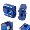 Dirt Pit Bike ATV Blue Fat Bar Mount Clamps Risers Adaptor 7/8 to 1-1/8