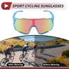 Motorcycle Riding Goggles Multicolor Lens Blue with Red Spots Frame Sunglasses