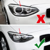 BMW 1 Series F20 F21 2 x Gloss Black Headlight Eyelid Trim Covers (11-14)