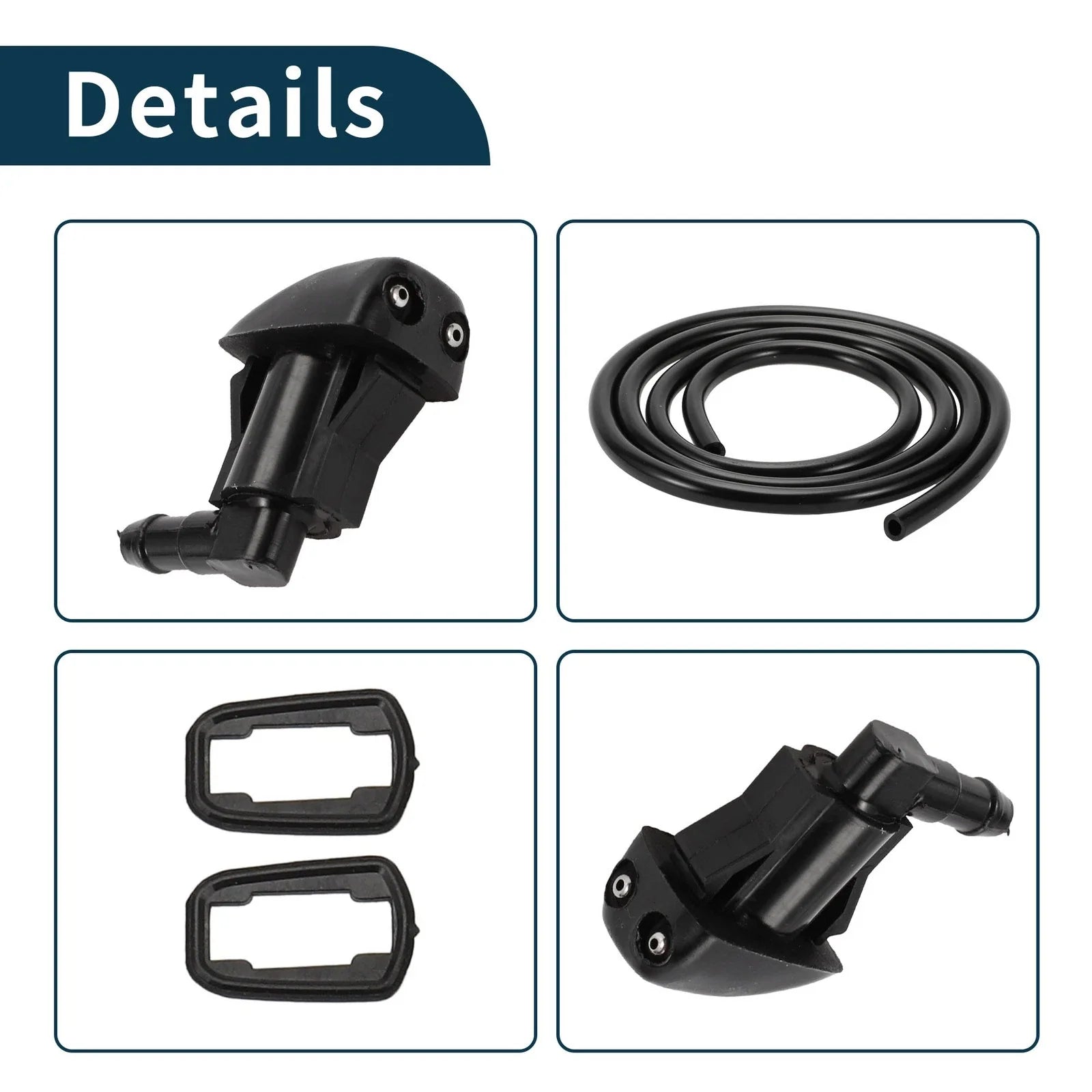 Windshield Washer Nozzle & Gasket, Fluid Hose for Toyota Sienna (2000-2011)