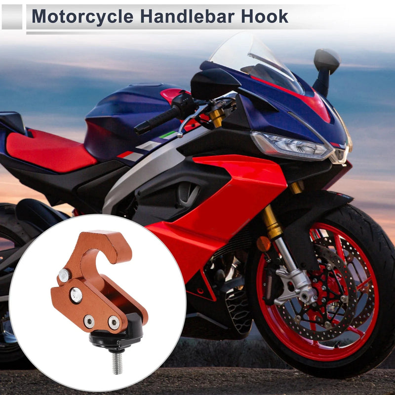 Motorcycle L-Shape Aluminum Alloy Motorcycle Hanging Hook 60mm Orange-Black