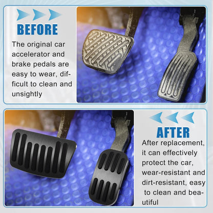 2 x Gas Pedal Brake Pad Covers Anti-Slip for Toyota C-HR (2016-2018) Black