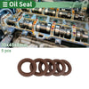 Oil Seal 30x45x8mm FKM Rubber High Pressure Brown 5 Pcs