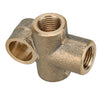 Car Brass T 3-Way Female Brake Line Pipe Fitting Connector (M10x1)