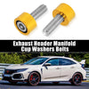 Honda Acura 9 Pcs M8x1.25 Header Manifold Cup Washers Bolts Gold Tone