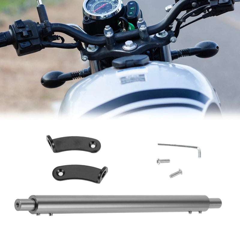 Motorcycle Cross Bar Handlebars Black Silver Tone with Wrench 1 Set
