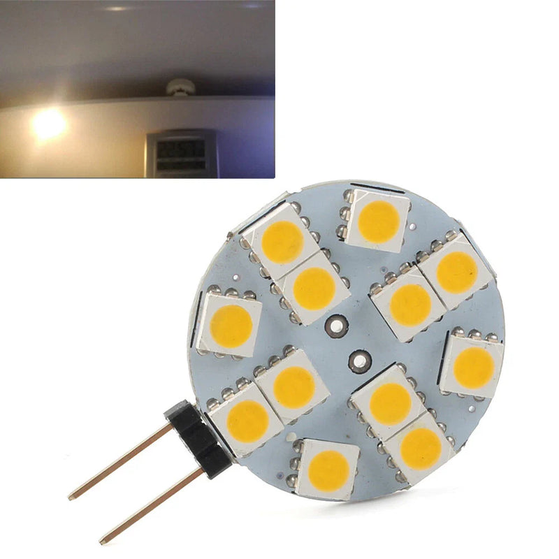 Indoor Car RV Landscape Trailer G4 Socket LED Light Bulb 5050 12 SMD