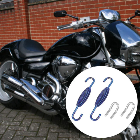 Set 33mm Exhaust Pipe Spring with U Shape Hooks Blue