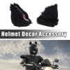 Helmet Decor Bicycle Motorcycle Black Pink Pair Plush Cat Ears
