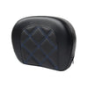 Harley Electra Glide Blue Stitching Passenger Bar Backrest Pad
