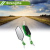 M8 / M10 Rear View Mirror Polygonal Shape Black Green Aluminum Alloy