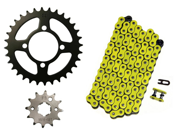 Yamaha Breeze 125 Yellow 520x74/Drive Chain & 12/32 Sprockets (1989–2004)