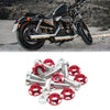 Car / Motorcycle 8 x Red Metal Decorative License Plate Bolt Screw