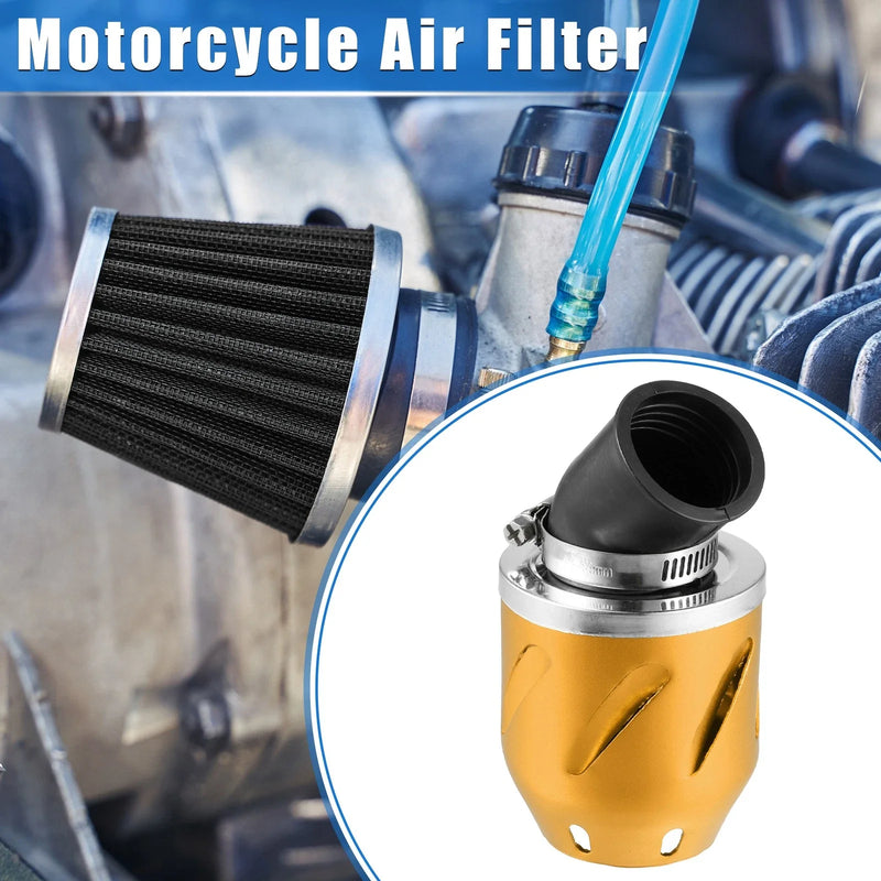 Universal ATV Air Filter / 35mm ID 140x70mm Aluminum Alloy Gold Tone