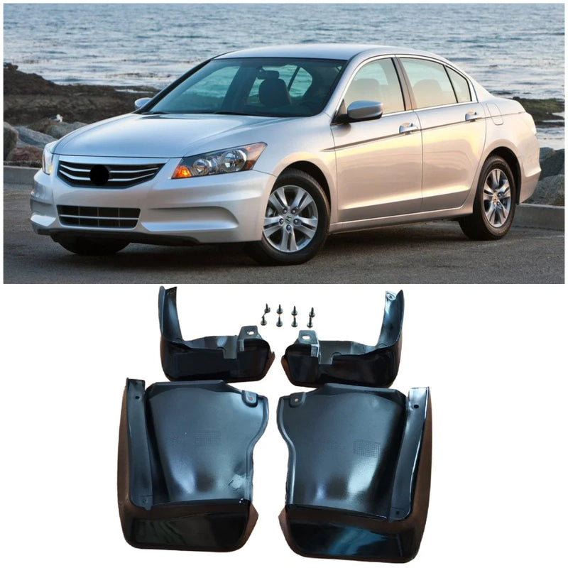 Honda Accord Sedan Glossy Black Fender Mud Flaps Splash Guards (2008-2012)