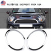 Mini Cooper R55 R56 2 x Chrome Headlight Trim Bezel Covers (2007-2015)