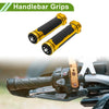 Motorcycle 7/8" 22mm Hand Grips Rubber Gold Tone