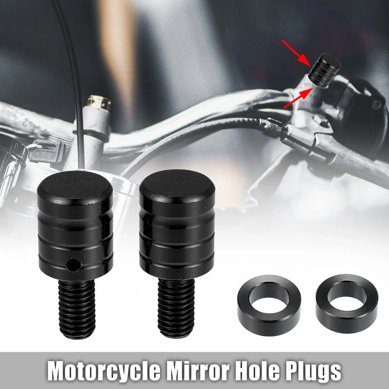 Motorcycle 2 x M8x1.25 Mirror Caps Screws