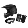 Off-Road Dirt Bike ATV Motocross - Black Youth Full Face Helmet