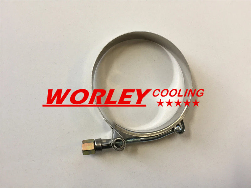 2 x 2.25" Stainless Steel T-Bolt Hose Clamps  (63-70mm)