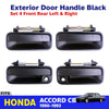 Exterior Outer Door Handle BlacK Set 4 Fits Honda Accord CB 4D Sedan 1990-93 D06