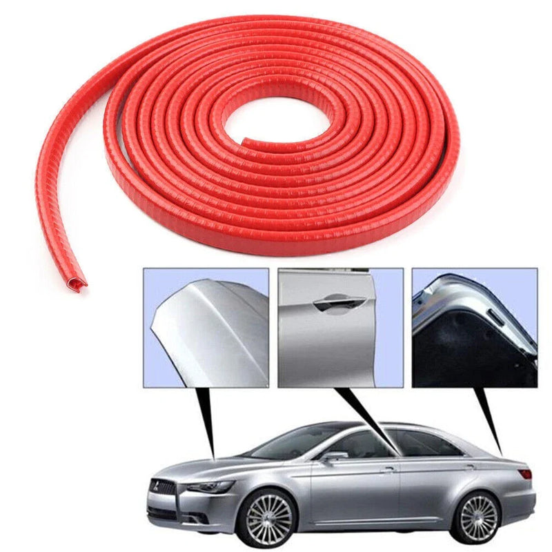 Car Door Window Insulation Weatherstrip RED 10FT Adhesive Rubber Seal Strip