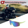 Motorcycle Riding Goggles Blue Lens Green Frame PC Cycling Sunglasses