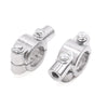 2 x 8mm 7/8" Motorcycle Handlebar Rearview Mirror Holder Adaptor Silver Tone