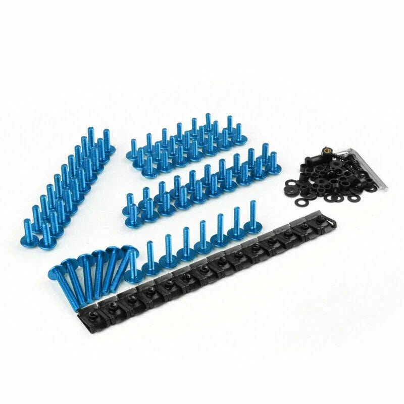 Universal Japanese Sport Bike Fairing Bolts Kit 2 x Blue