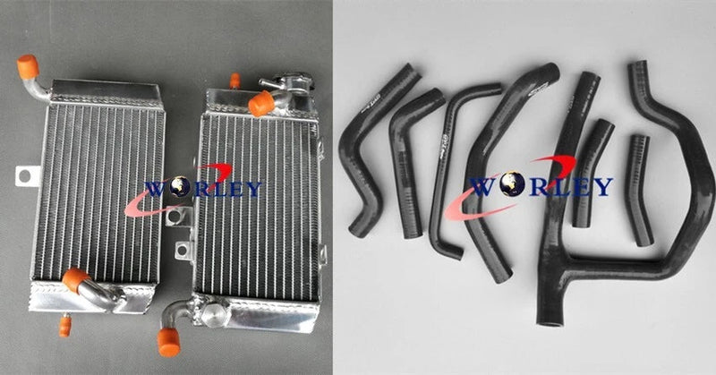 HONDA XRV750 AFRICA TWIN Aluminum Radiator + Black Silicone Hose (1993-2003)