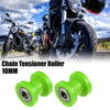 Motorcycle Green 2 x 10mm Drive Chain Pulley Tensioner Rubber Wheel